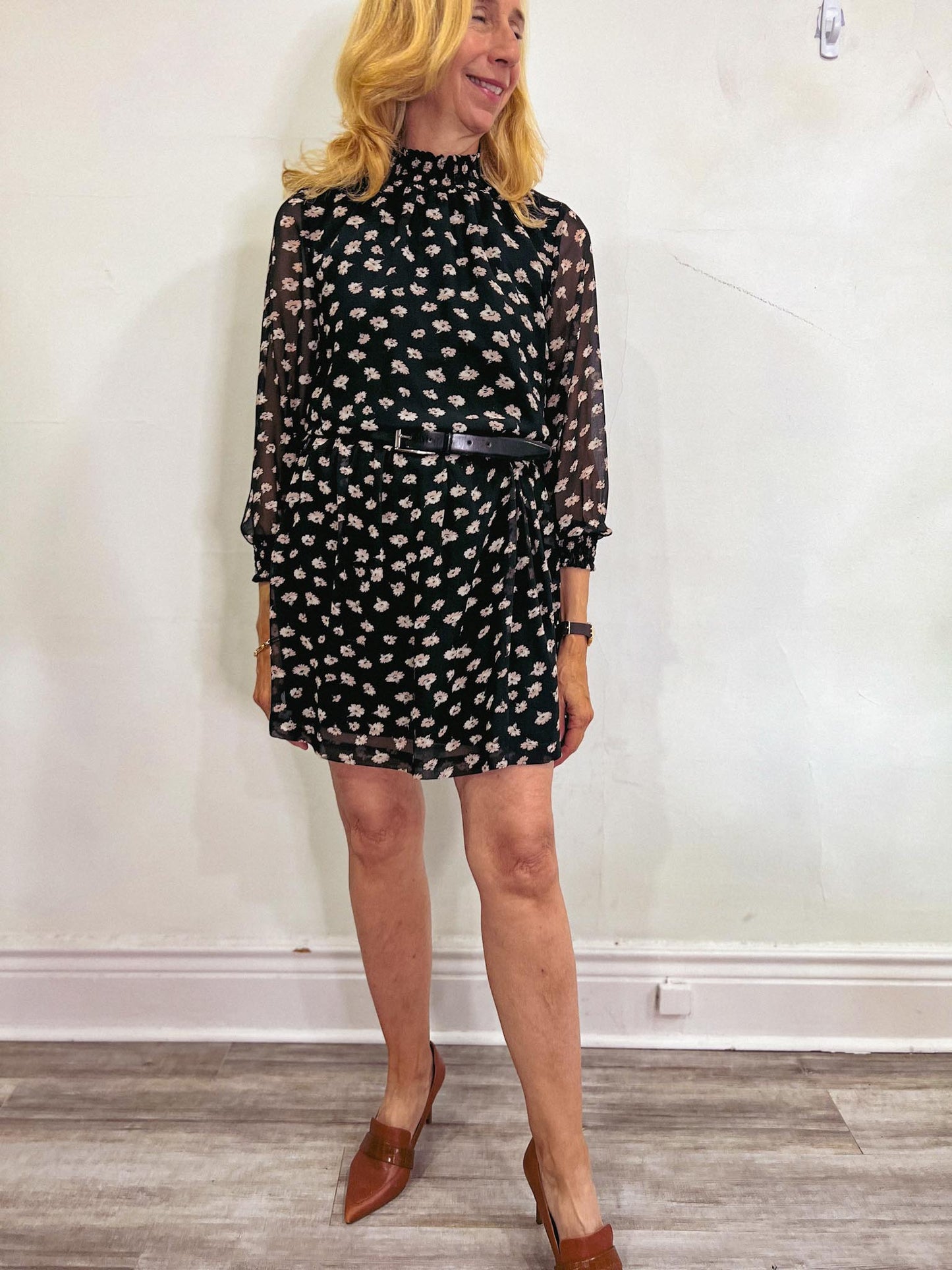 Madewell Floral Mini Dress in Black (Size S/M)