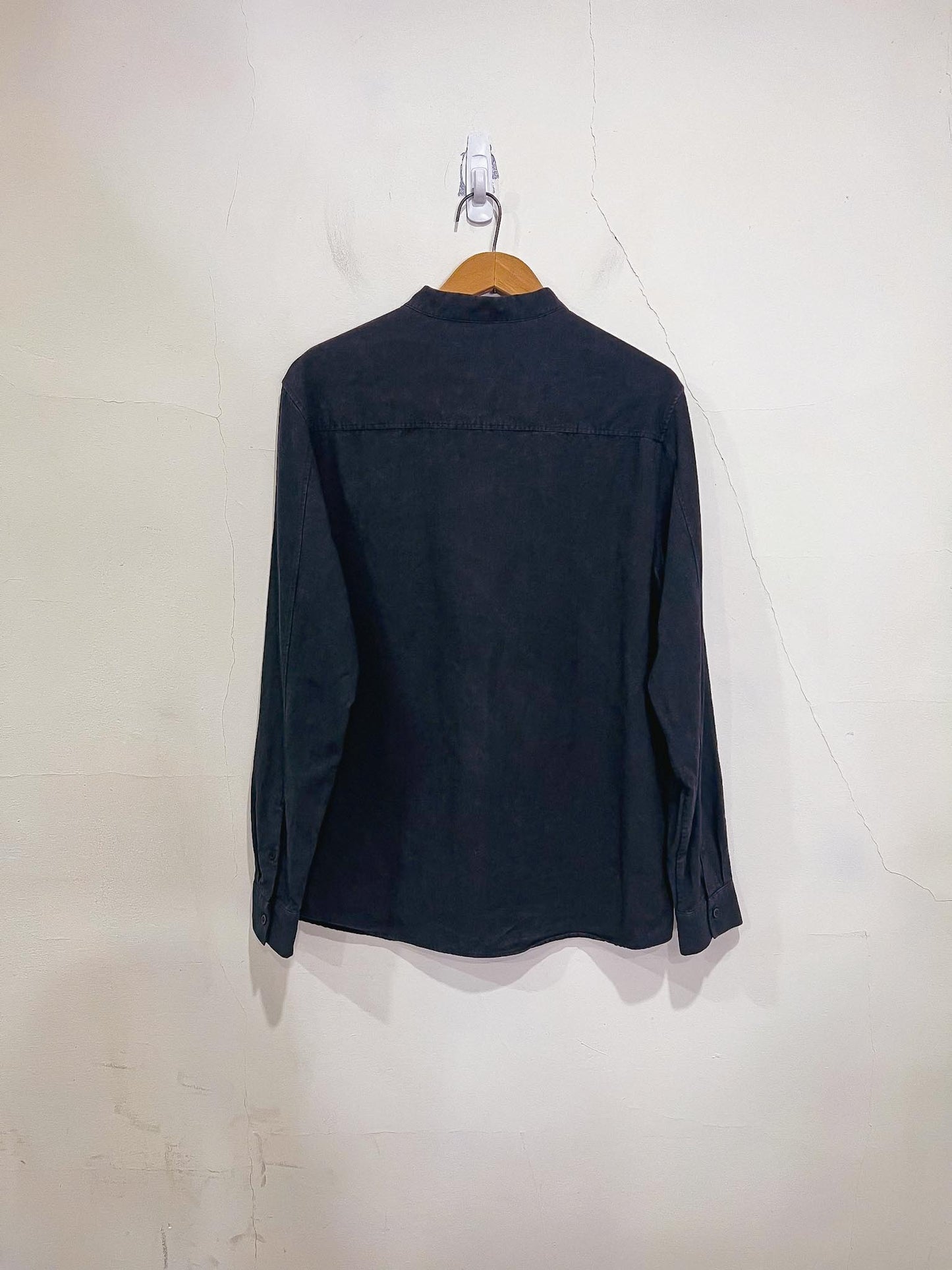 COS Collarless Button Down in Charcoal (Size L)