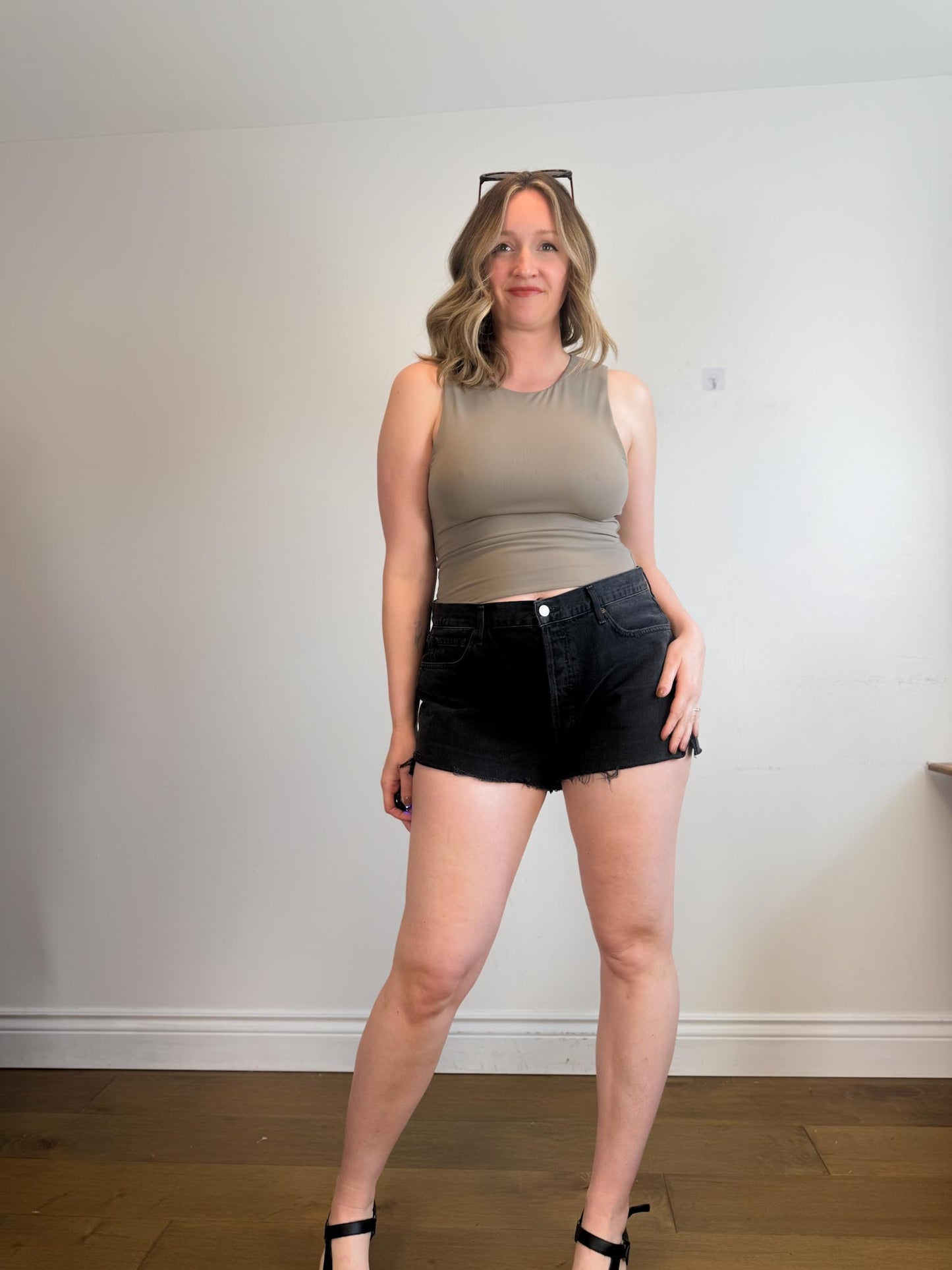 Babaton Contour Tank Top in Beige (Size L)