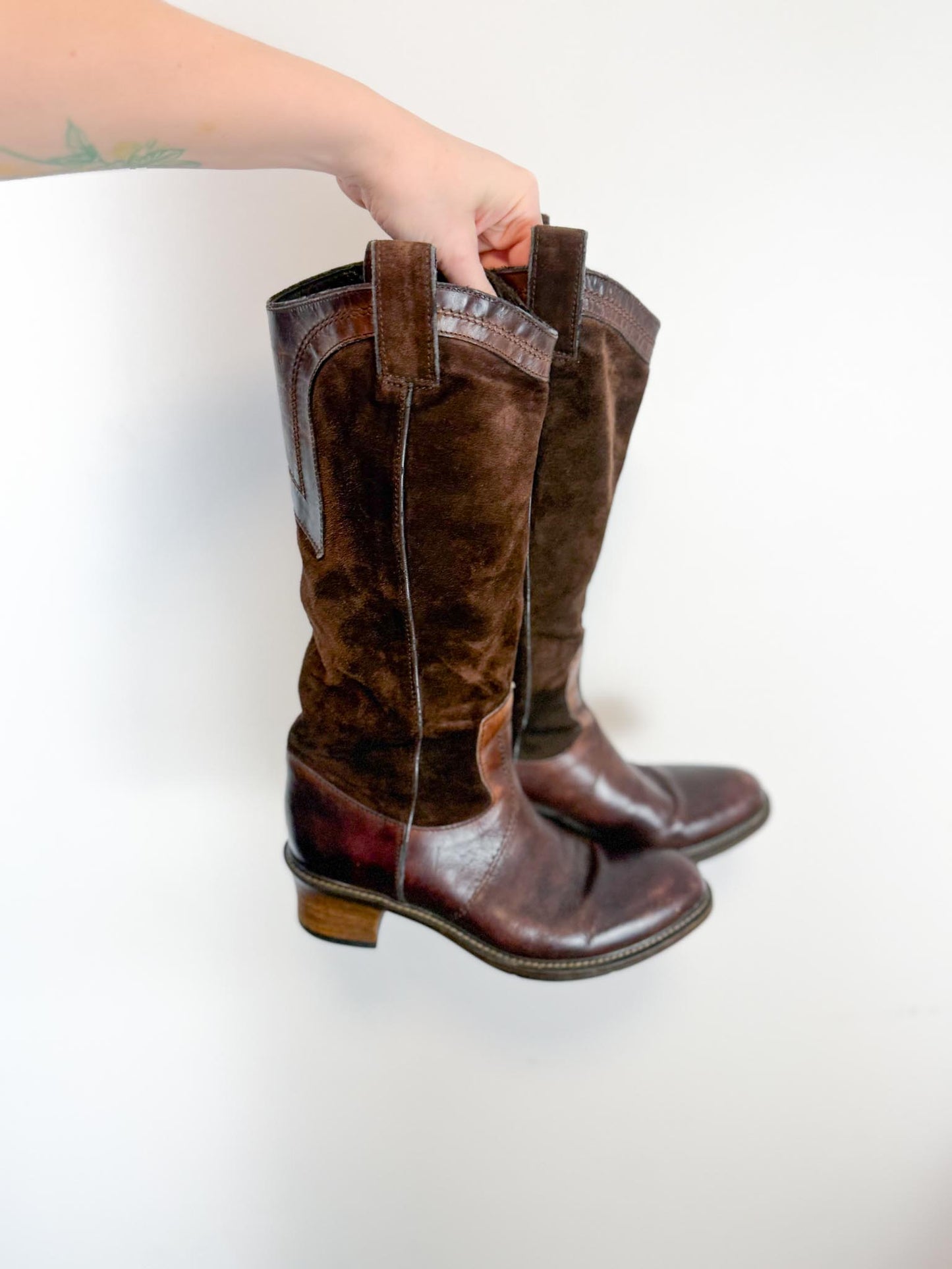 VIC MATIE Tall Brown Leather Boots (Size 39)