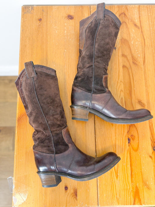 VIC MATIE Tall Brown Leather Boots (Size 39)