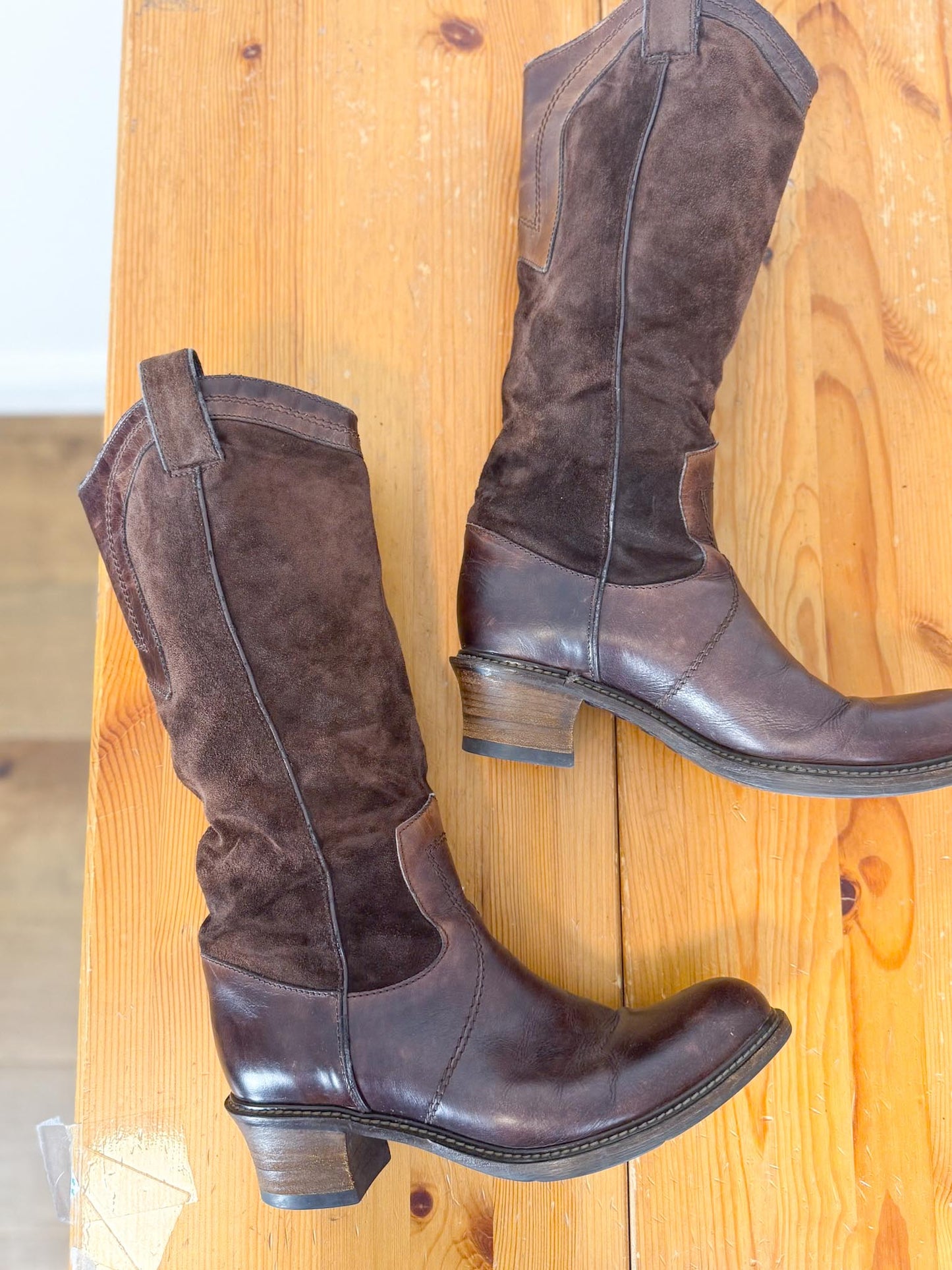 VIC MATIE Tall Brown Leather Boots (Size 39)