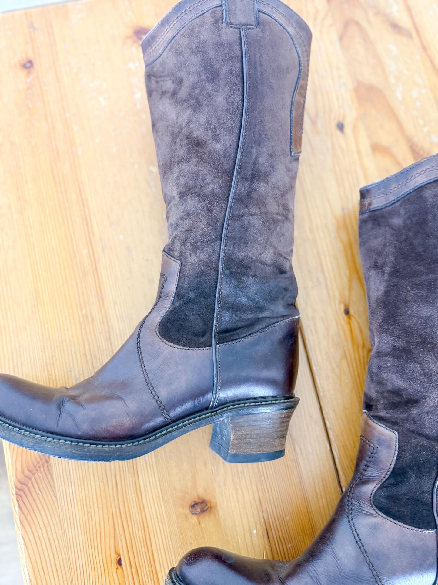 VIC MATIE Tall Brown Leather Boots (Size 39)