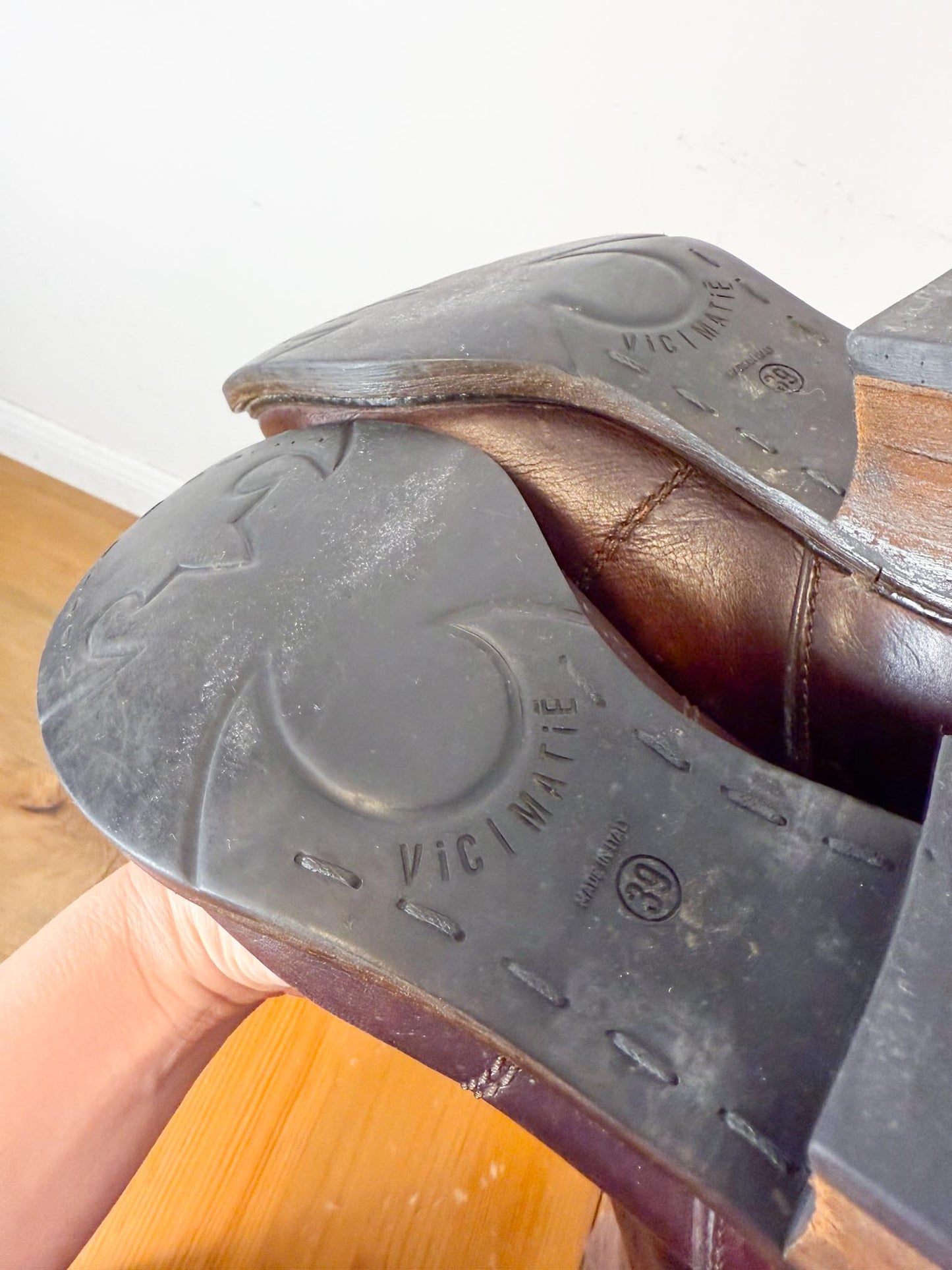 VIC MATIE Tall Brown Leather Boots (Size 39)