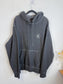 HELMUT LANG Designer Logo Hoodie Sweatshirt in Grey (Size XXL)