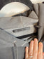 HELMUT LANG Designer Logo Hoodie Sweatshirt in Grey (Size XXL)