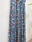 Ralph Lauren Blue Floral Maxi Dress with Flutter Sleeve (Size S)