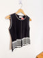 Valenti Beaded Top in Black/White (Size M)