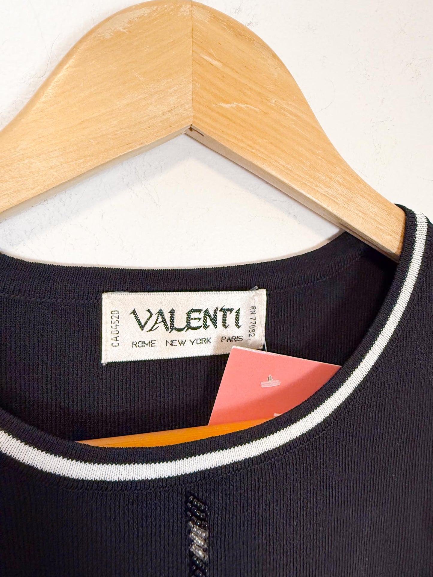 Valenti Beaded Top in Black/White (Size M)