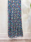 Ralph Lauren Blue Floral Maxi Dress with Flutter Sleeve (Size S)