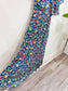 Ralph Lauren Blue Floral Maxi Dress with Flutter Sleeve (Size S)