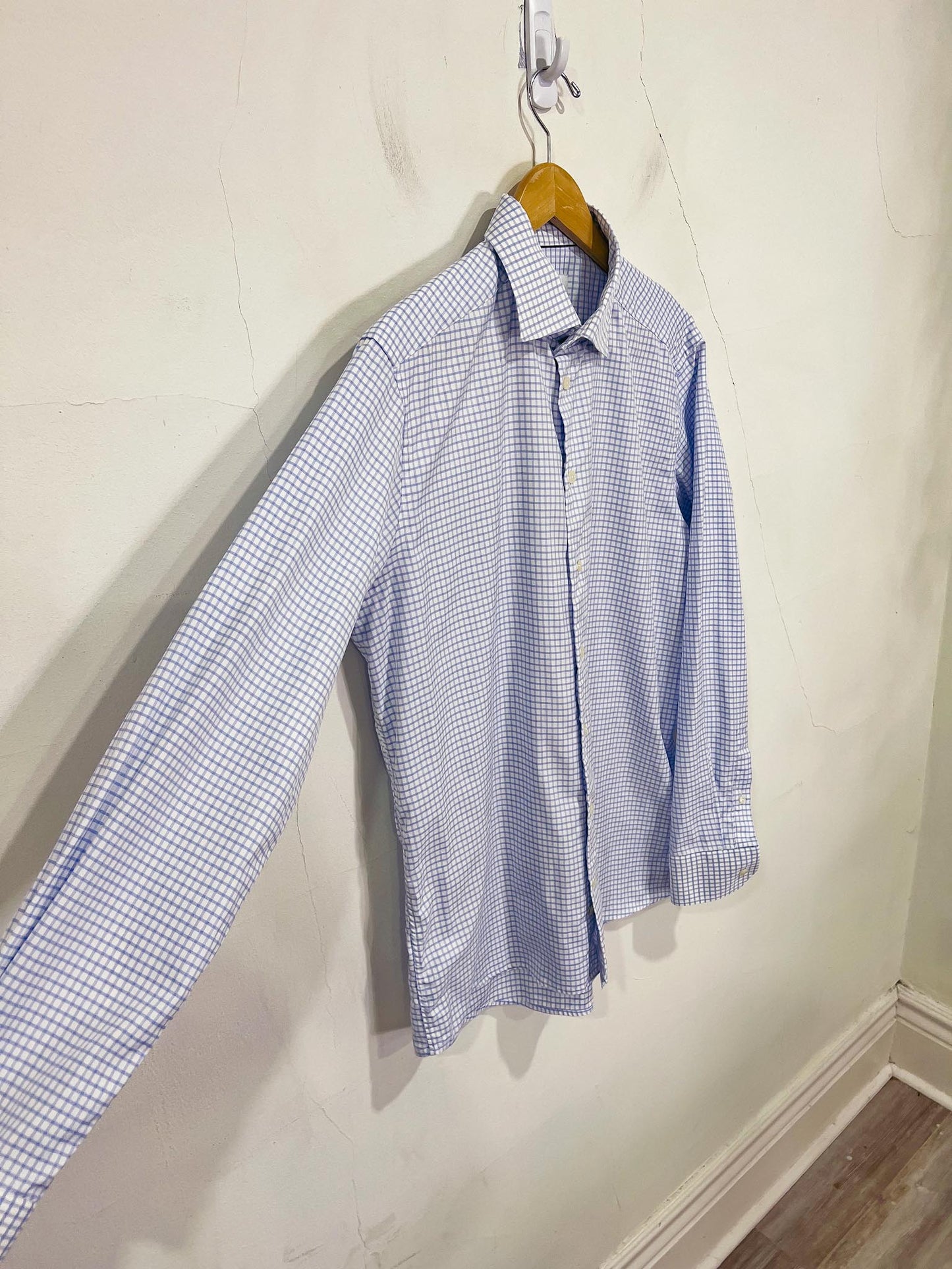 ETON Contemporary Men's Shirt in Blue/White Check (Size 42 / 16 1/2)