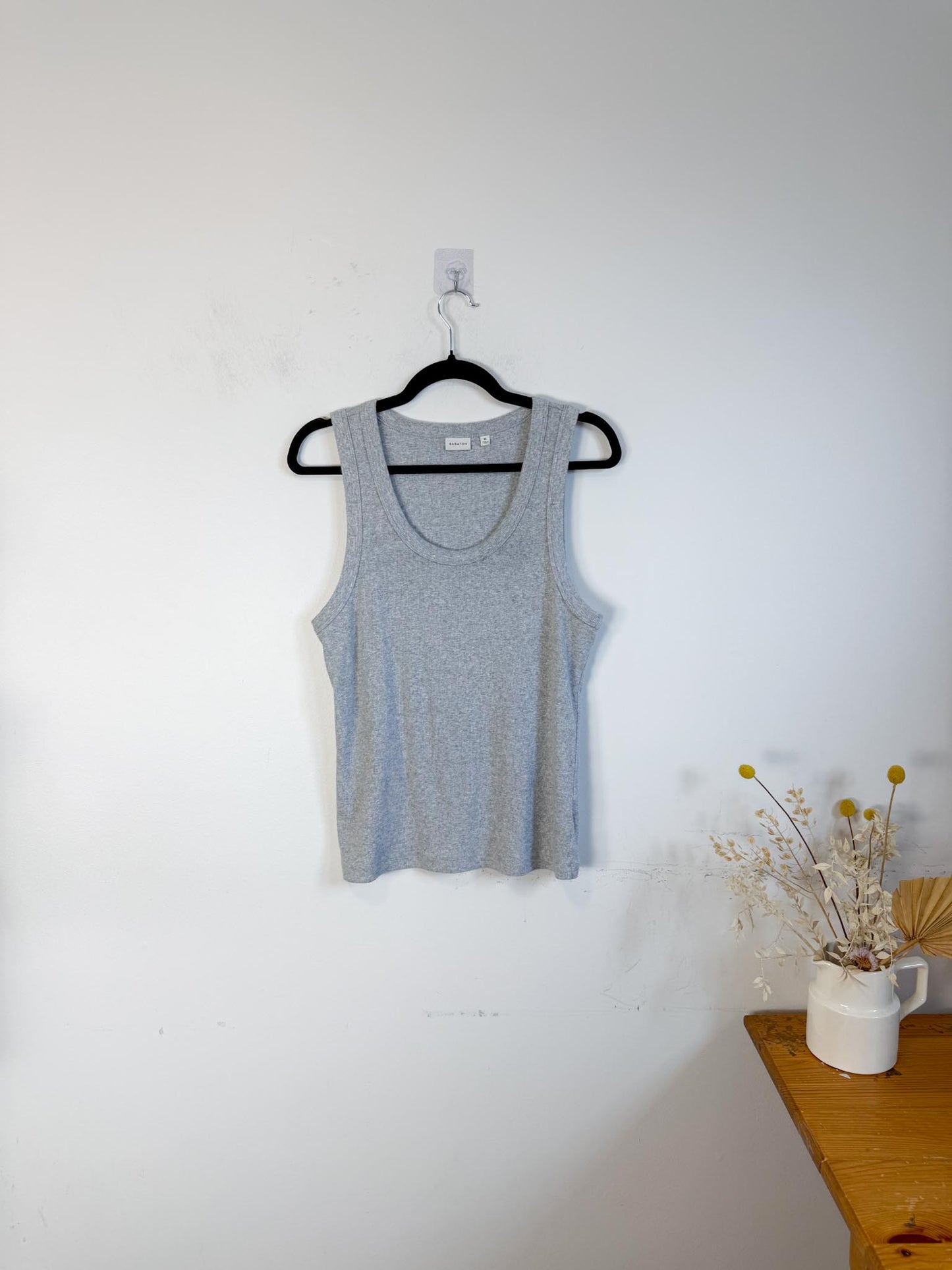 Sunday Best Ribbed Tank Top in Grey (Size XL)
