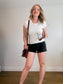 AGOLDE "Parker Black Denim Shorts" (Size 32)