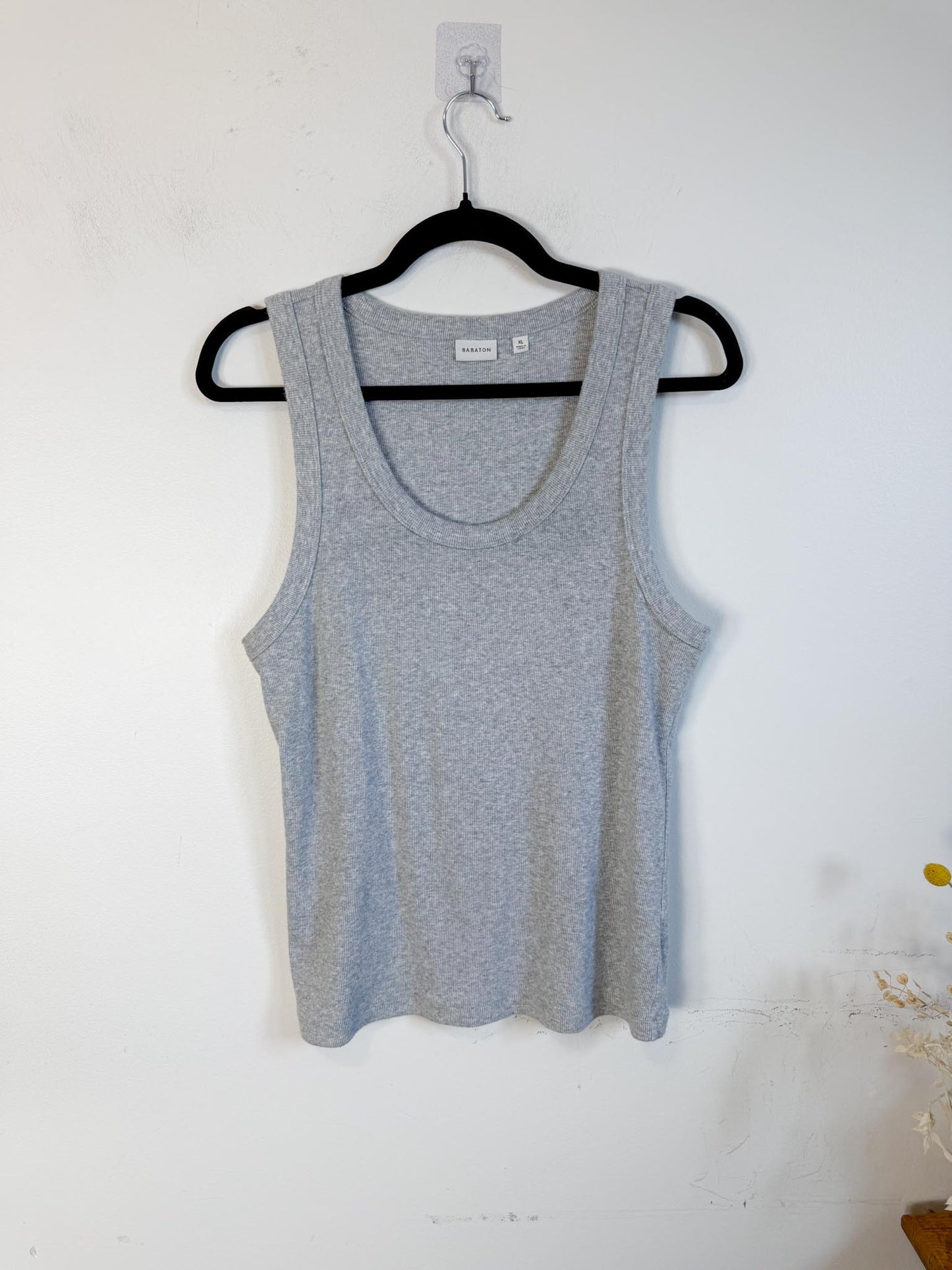 Sunday Best Ribbed Tank Top in Grey (Size XL)