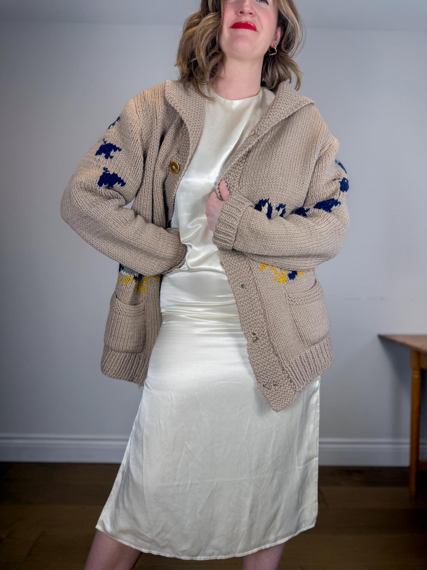 ALLSAINTS "Etta Silk Blend Dress in Off-White" NWT (Size M)