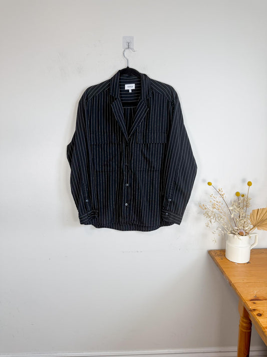 PISTOLA Striped Button Down in White/Black (Size S-L)