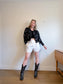 Saltwater Luxe Floral Denim Jacket with Tassels (Size S/M)