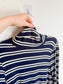Anthropologie Maeve Turtleneck Swing Dress in Blue/White Stripe (Size M/L)