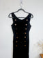 Vintage 1980s OZBEK Fitted Button Dress in Black SOLD AS IS(Size M)