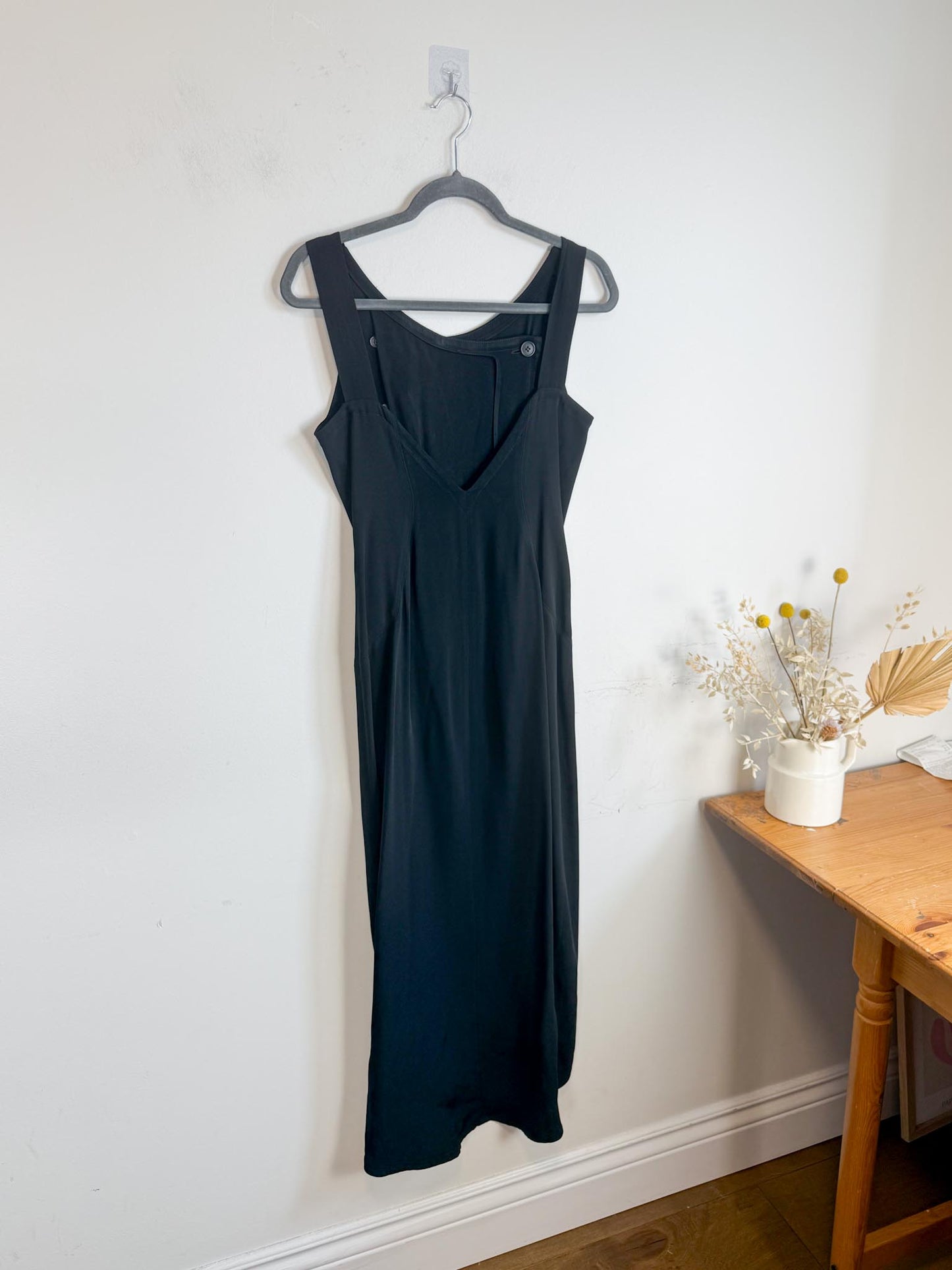 Vintage 1980s OZBEK Fitted Button Dress in Black SOLD AS IS(Size M)