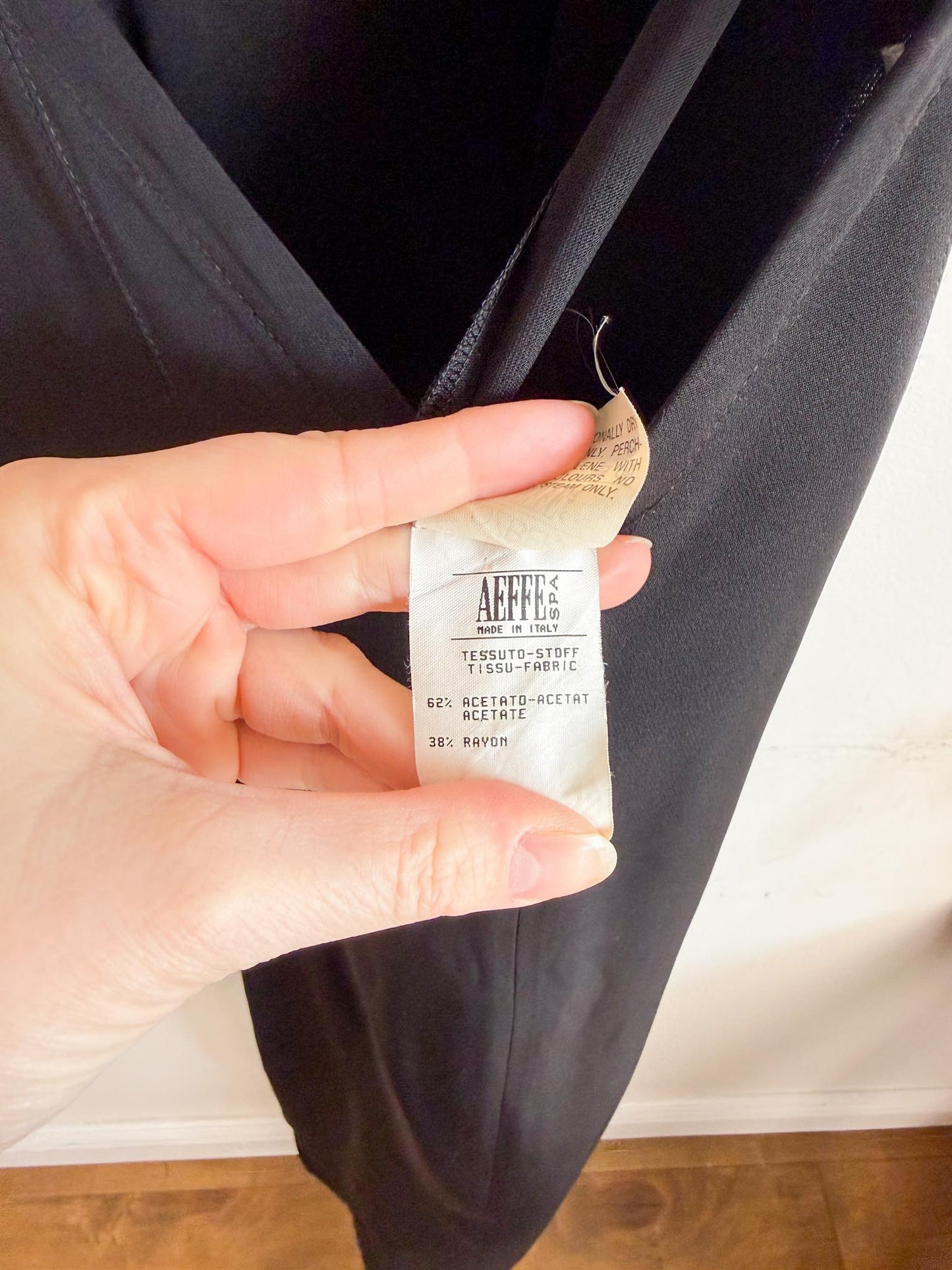 Vintage 1980s OZBEK Fitted Button Dress in Black SOLD AS IS(Size M)