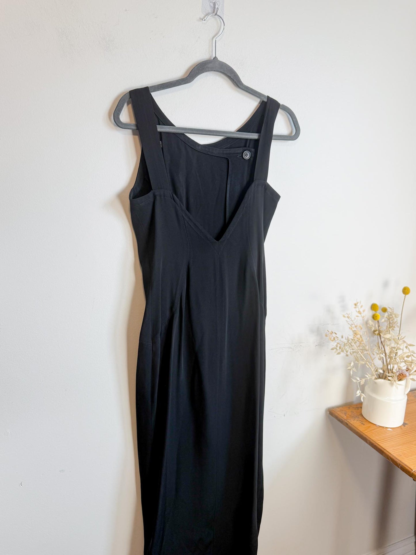 Vintage 1980s OZBEK Fitted Button Dress in Black SOLD AS IS(Size M)
