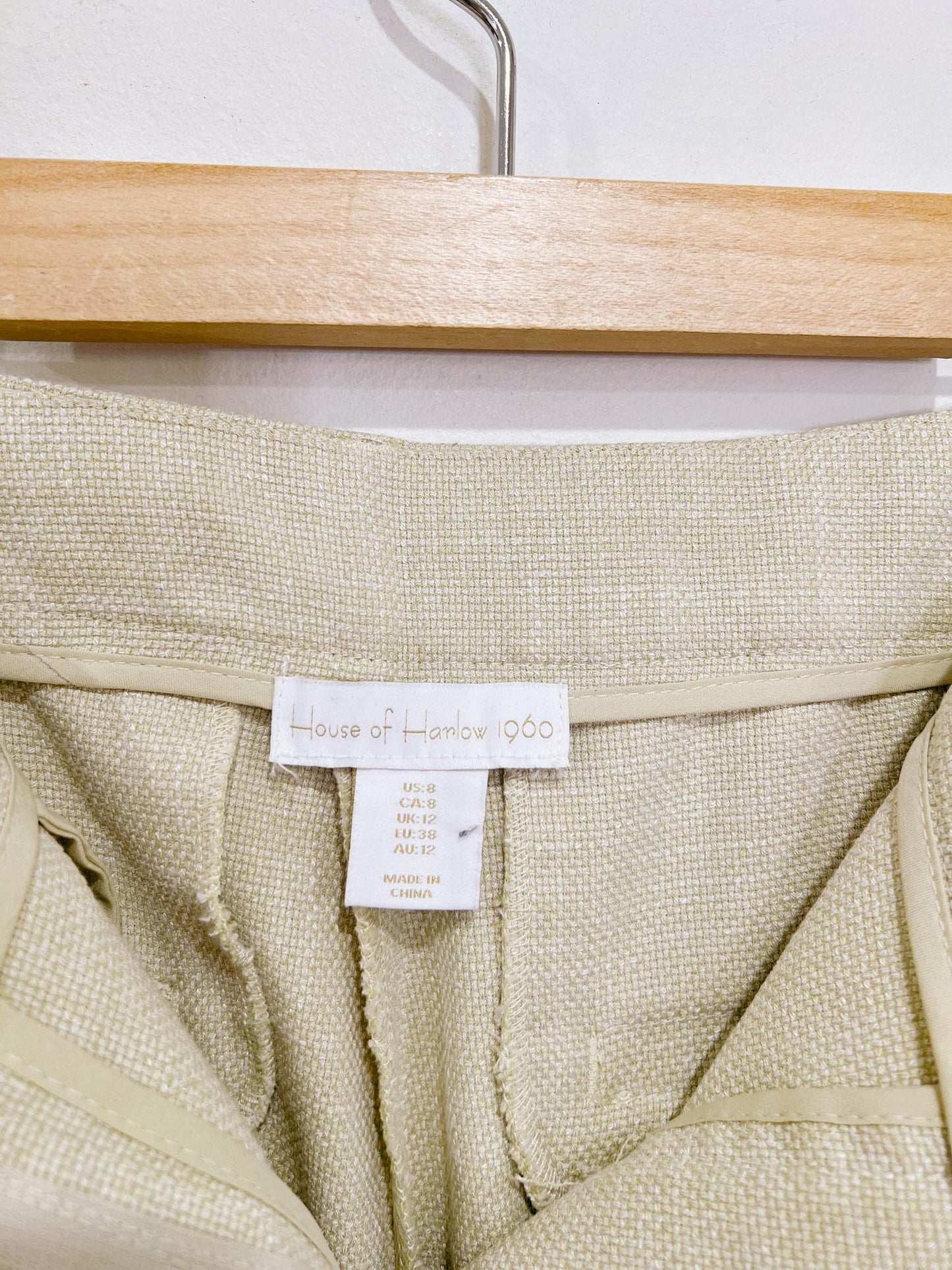 House of Harlow 1960 Trousers in Pale Sage Green (Size M/L)