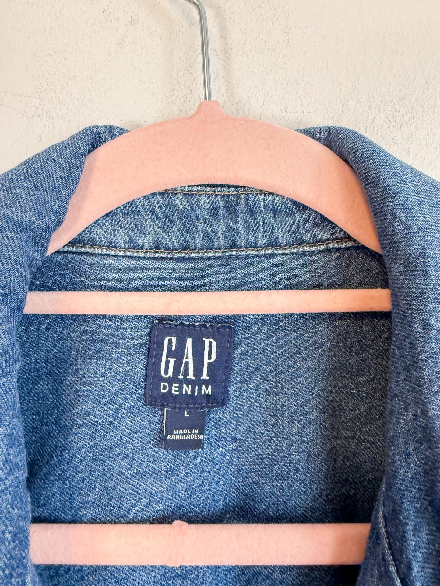 Gap Long Denim Trench Coat with Belt (Size L)