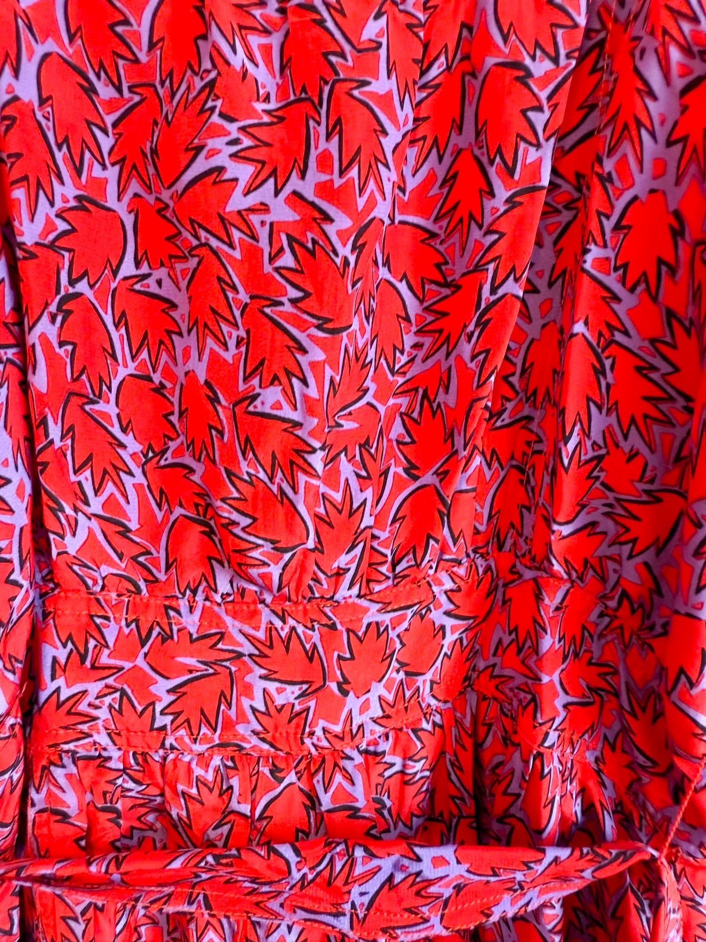 Derek Lam 10 Crosby "Iris Poppy Ruffle Cami Dress" in Red/Purple (Size S)