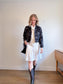Saltwater Luxe Floral Denim Jacket with Tassels (Size S/M)