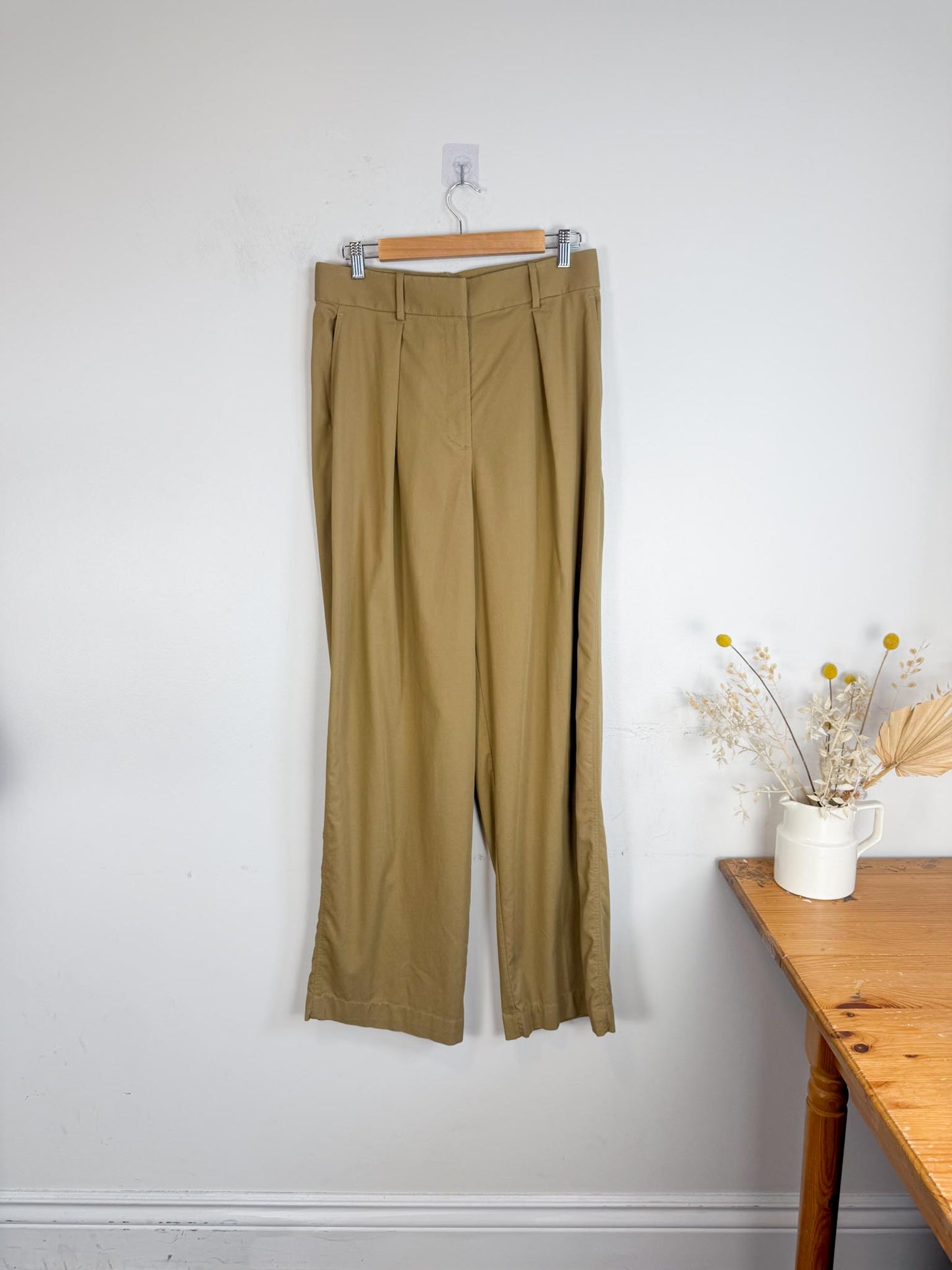 Lululemon High Rise Wide Leg Trousers in Golden Beige (Size 10)
