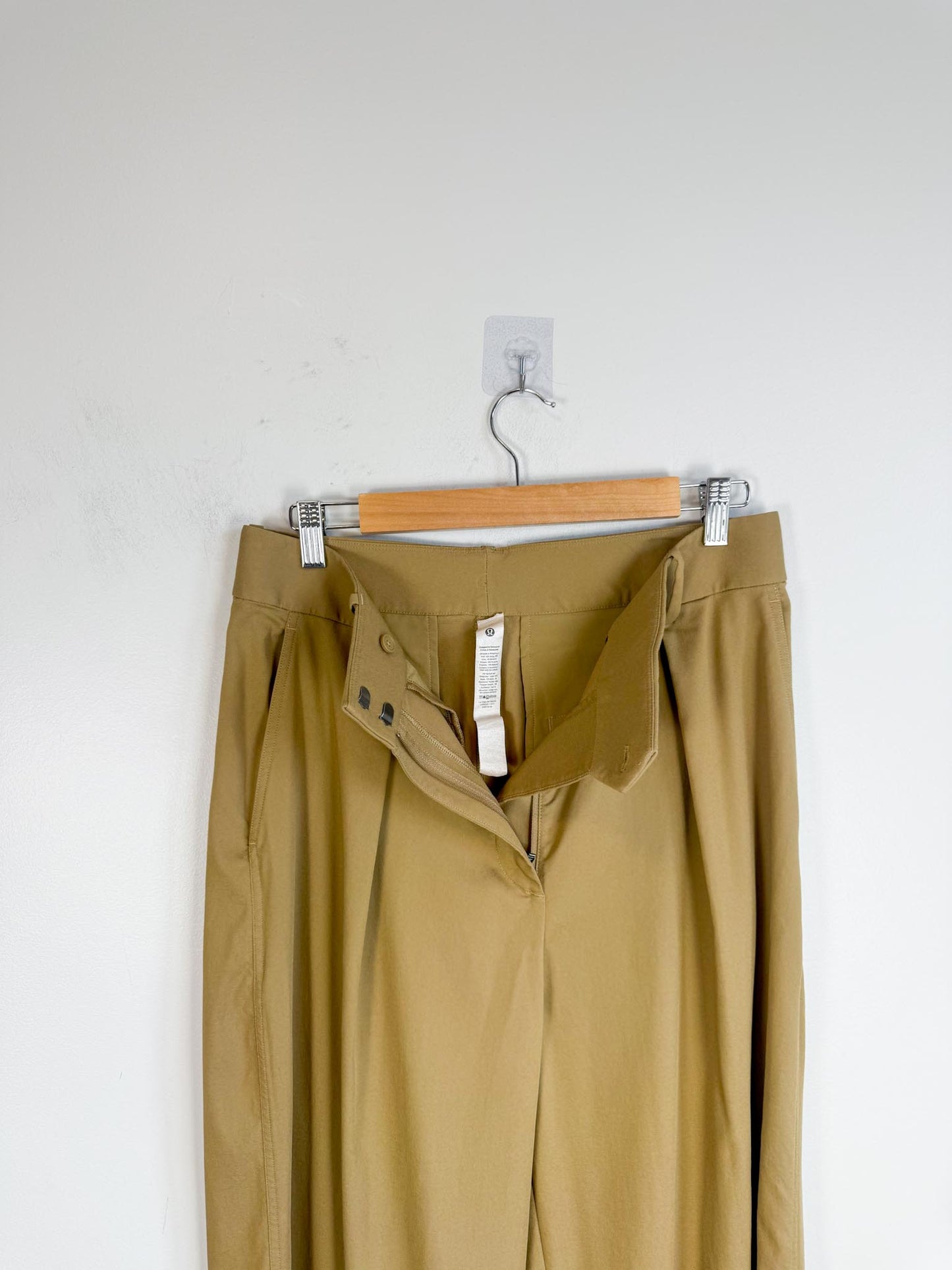 Lululemon High Rise Wide Leg Trousers in Golden Beige (Size 10)