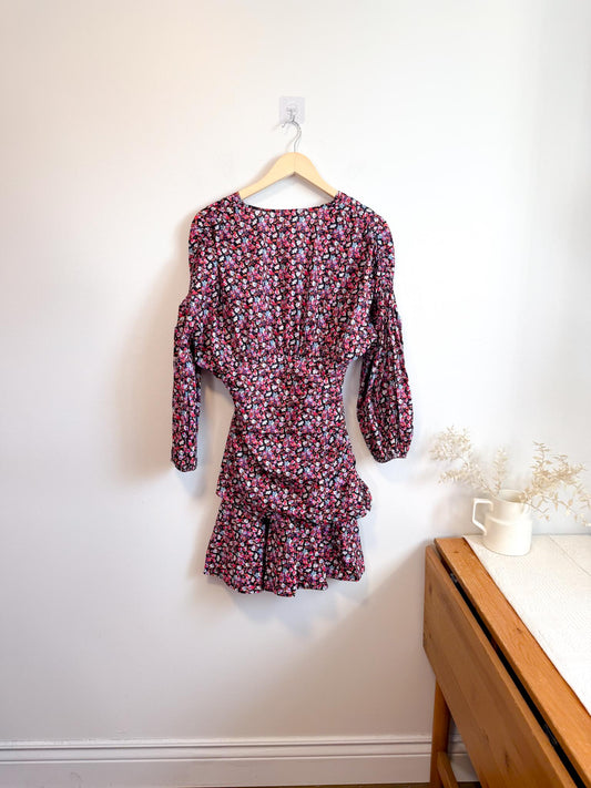Scanlan Theodore Ruched Mini Dress in Floral (Size S)