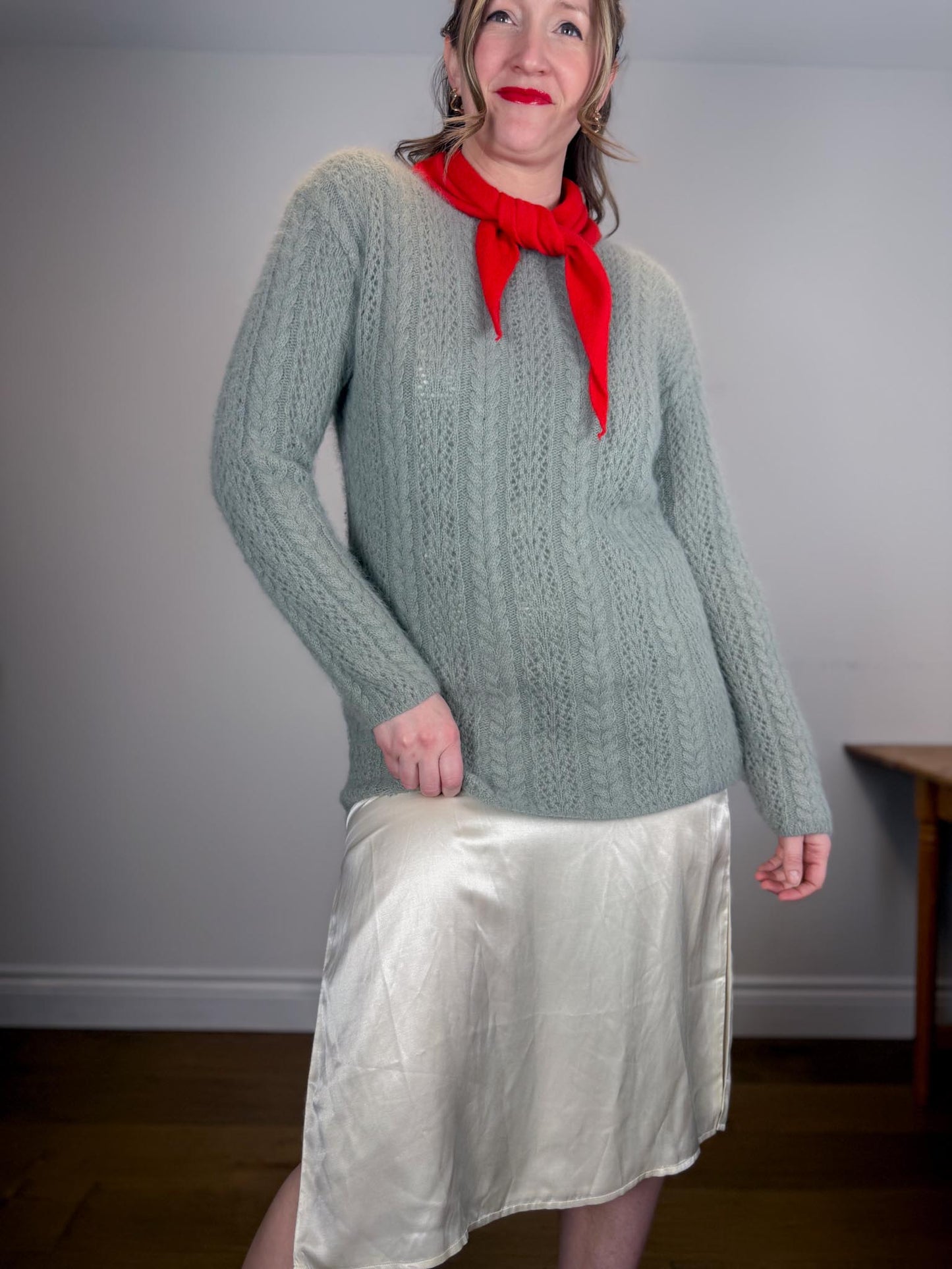 Vintage Angora & Wool Sweater in Grey (Size S)