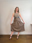 A Bronze Age Sustainable "Field Skirt in Brown/Blue Plaid" (Size M)