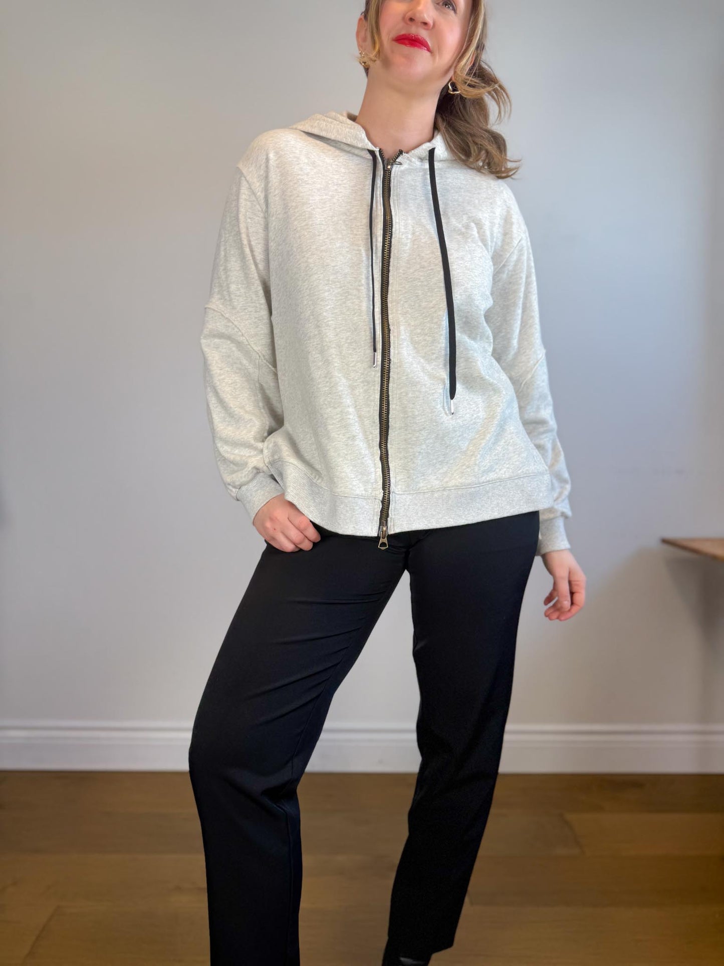 Sweaty Betty Zip Up Hoodie in Heather Grey (Size S/M)