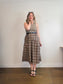 A Bronze Age Sustainable "Field Skirt in Brown/Blue Plaid" (Size M)