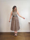 A Bronze Age Sustainable "Field Skirt in Brown/Blue Plaid" (Size M)