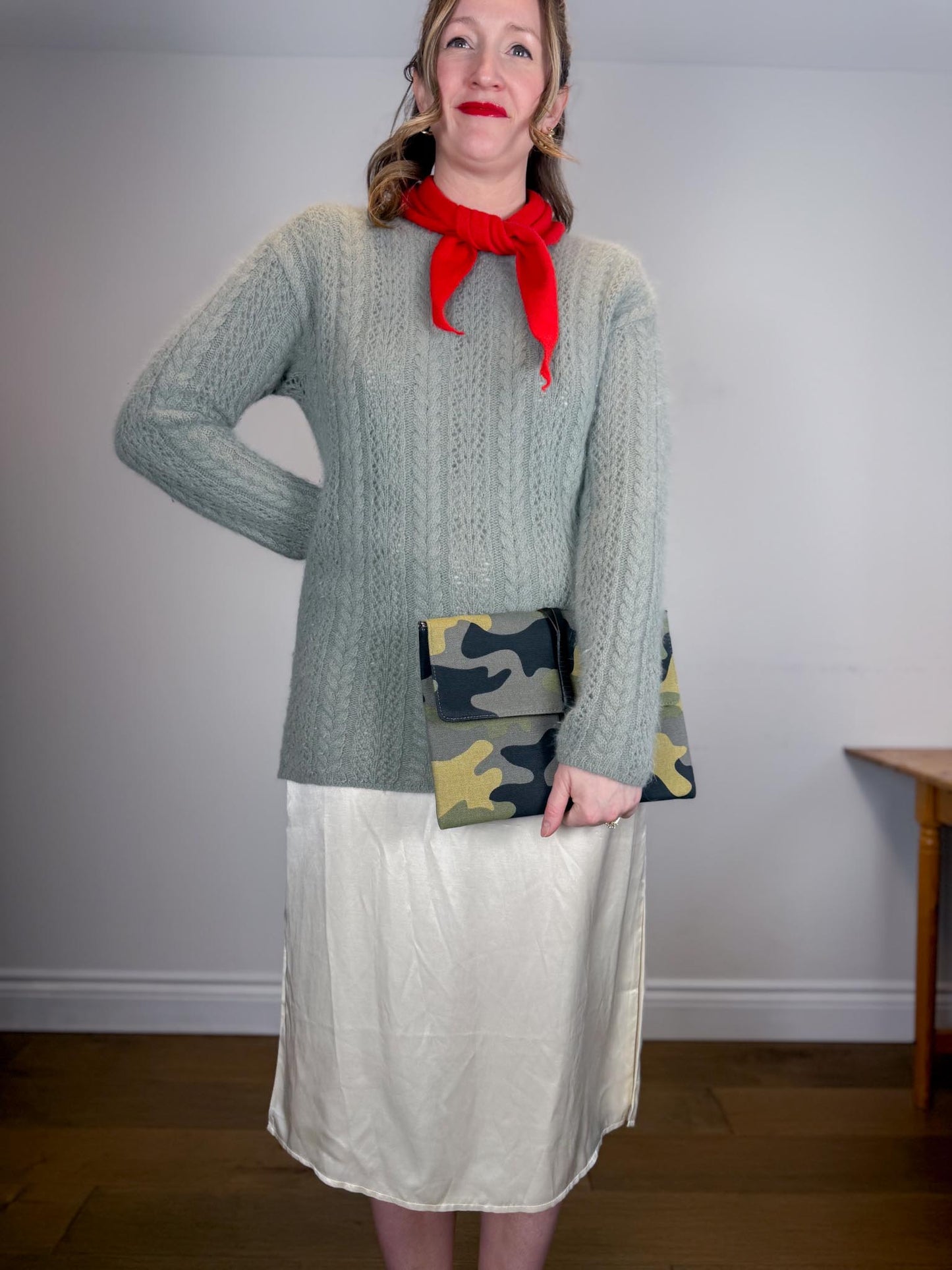 Vintage Angora & Wool Sweater in Grey (Size S)