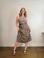 A Bronze Age Sustainable "Field Skirt in Brown/Blue Plaid" (Size M)