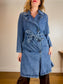 Gap Long Denim Trench Coat with Belt (Size L)