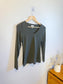 Babaton "Contour V-neck Longsleeve in Dark Green" (Size M))