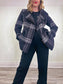 CINZIA ROCCA due Wool & Cashmere Coat in Charcoal Plaid (Size 12)