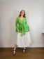 L'Academie "The Janeiro Linen Mini Dress in Green" (Size M)