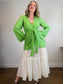L'Academie "The Janeiro Linen Mini Dress in Green" (Size M)