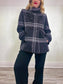 CINZIA ROCCA due Wool & Cashmere Coat in Charcoal Plaid (Size 12)