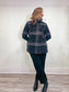 CINZIA ROCCA due Wool & Cashmere Coat in Charcoal Plaid (Size 12)