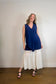 Alice + Olivia Ruffled Shift Dress in Blue (Size L)