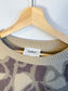 ba&sh Designer Cashmere & Wool Crewneck Sweater in Brown Print (Size M)
